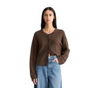 Cardigan MARC O'POLO DENIM "aus kompaktem Baumwollgarn", Damen, Gr. L, hazelnut braun, Obermaterial: 100% Baumwolle, unifarben, relaxed fit, Rundhals, Strickjacken (46342726-L) hazelnut braun