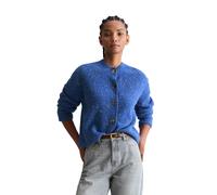 Cardigan MARC O'POLO DENIM "aus Schurwolle-Viskose-Mix", Damen, Gr. L, pale cobalt, Obermaterial: 77% Schurwolle, 15% Polyamid, 8% Viskose, unifarben, relaxed fit, Rundhals, Bündchen, Strickjacken (84