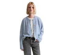 Cardigan MARC O'POLO DENIM "aus Schurwolle-Viskose-Mix", Damen, Gr. XL, blau dusk, Obermaterial: 77% Schurwolle, 15% Polyamid, 8% Viskose, unifarben, relaxed fit, Rundhals, Bündchen, Strickjacken (198