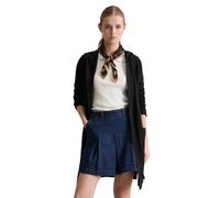 Cardigan MARC O'POLO DENIM "aus Soft Cotton Stretch", Damen, Gr. L, schwarz, Obermaterial: 58% Baumwolle, 25% Polyamid, 17% Polyester, unifarben, relaxed fit, Rippbündchen, Strickjacken (71585867-L) s