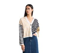 Cardigan MARC O'POLO DENIM "aus Soft Cotton Stretch", Damen, Gr. M, sanftes weiß, Obermaterial: 58% Baumwolle, 25% Polyamid, 17% Polyester, unifarben, relaxed fit, V-Ausschnitt, Bündchen, Strickjacken