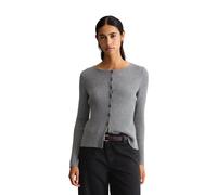 Cardigan MARC O'POLO DENIM "aus softem Schurwolle-Viskose-Mix", Damen, Gr. S, grau (schwarz shadow melange), Obermaterial: 40% Schurwolle, 40% Polyamid, 20% Viskose, unifarben, slim fit, Rundhals, Str