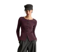 Cardigan MARC O'POLO DENIM "aus softem Schurwolle-Viskose-Mix", Damen, Gr. S, lila (rhubarb jam), Obermaterial: 40% Schurwolle, 40% Polyamid, 20% Viskose, unifarben, slim fit, Rundhals, Strickjacken (