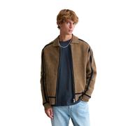 Cardigan MARC O'POLO DENIM "aus weichem Bio-Baumwoll-Chenille", Herren, Gr. M, cold taupe, Obermaterial: 88% Baumwolle, 12% Polyamid, unifarben, regular fit, Rippbündchen, Strickjacken (39655420-M) co