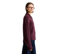 Cardigan MARC O'POLO DENIM "aus weichem Schurwolle-Mix", Damen, Gr. XXL, lila (dunkelrot melange), Obermaterial: 63% Schurwolle, 16% Polyamid, 11% Alpaka, 10% Polyacryl., unifarben, regular fit, Rippb