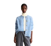 Cardigan MARC O'POLO DENIM "aus weichem Wolle-Mix", Damen, Gr. XXS, blau dusk, Obermaterial: 55% Wolle, 45% Polyester, unifarben, Rundhals, Rippbündchen, Strickjacken (44434965-XXS) blau dusk