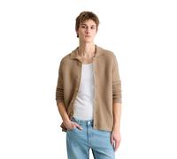Cardigan MARC O'POLO DENIM "mit markanter Struktur", Herren, Gr. M, frosty sand, Obermaterial: 100% Baumwolle, unifarben, loose fit, Rippbündchen, Strickjacken (76867922-M) frosty sand
