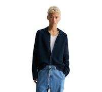 Cardigan MARC O'POLO DENIM "mit markanter Struktur", Herren, Gr. M, navy teal, Obermaterial: 100% Baumwolle, unifarben, loose fit, Rippbündchen, Strickjacken (91330159-M) navy teal