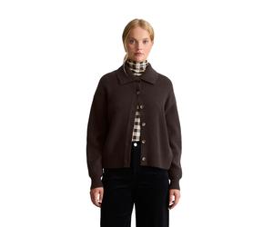 Cardigan MARC O'POLO DENIM "mit weicher Haptik", Damen, Gr. XXL, espresso braun, Obermaterial: 100% Schurwolle, unifarben, regular fit, Rippbündchen, Strickjacken (64982003-XXL) espresso braun