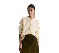 Cardigan MARC O'POLO DENIM "relaxed", Damen, Gr. XL, weiß blush, Strick, Obermaterial: 60% Schurwolle, 16% Polyamid, 12% Alpaka, 12% Polyacryl, relaxed fit, Rundhals, Strickjacken Cardigan, aus kuschl