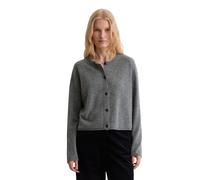 Cardigan MARC O'POLO "mit hohem Tragekomfort", Damen, Gr. S, warm granite melange, Obermaterial: 100% Kaschmir, unifarben, regular fit, Rundhals, Rippbündchen, Strickjacken (18890631-S) warm granite m