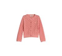 Cardigan MARC O'POLO "mit hübschem Lochmuster", Mädchen, Gr. 104/110, rot, Obermaterial: 100% Baumwolle, unifarben, regular fit, Rundhals, Strickjacken (83106559-104) rot