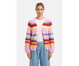 Cardigan MILANO ITALY, Damen, Gr. L, colorful, Material: 40% Polyacryl, 30% Mohair, 30% Polyamide, gestreift, regular fit normal, V-Ausschnitt, Rippbündchen, Strickjacken, ohne Verschluss (85719340-L)