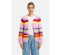 Cardigan MILANO ITALY, Damen, Gr. S, colorful, Material: 40% Polyacryl, 30% Mohair, 30% Polyamide, gestreift, regular fit normal, V-Ausschnitt, Rippbündchen, Strickjacken, ohne Verschluss (85719340-S)