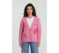 Cardigan MILANO ITALY, Damen, Gr. S, pink (candy), Material: 60% Baumwolle, 40% Polyacryl, bestickt, regular fit normal, tiefer V-Ausschnitt, eingesetzt Rippbündchen, Strickjacken, in weicher Haptik (