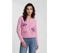 Cardigan MILANO ITALY, Damen, Gr. S, rosa (soft pink), Material: 70% Viskose, 30% Polyester, bestickt, regular fit kurz, hoch geschlossener Ausschnitt, eingesetzt Rippbündchen, Strickjacken, mit Stick