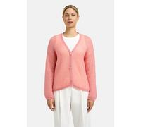 Cardigan MILANO ITALY, Damen, Gr. XL, neon coral, Material: 40% Polyacryl, 30% Mohair, 30% Polyamide, unifarben, oversize kurz, V-Ausschnitt, eingesetzt Rippbündchen, Strickjacken, in weicher Haptik (