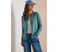 Cardigan CECIL, Damen, Gr. XXL (46), mineral blau, Web, 60% Baumwolle, 40% Viskose, unifarben, comfort fit normal, Rundhals, Rippbündchen, Strickjacken, mit Knopfleiste (50806147-XXL) mineral blau