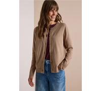 Cardigan CECIL, Damen, Gr. XXL (46), creamy mocha melange, Web, 60% Baumwolle, 40% Viskose, unifarben, comfort fit normal, Rundhals, Rippbündchen, Strickjacken, mit Knopfleiste, Topseller (30294947-XX