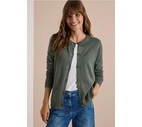 Cardigan CECIL, Damen, Gr. M (40), dried olive grün, Web, 60% Baumwolle, 40% Viskose, unifarben, comfort fit normal, Rundhals, Rippbündchen, Strickjacken, mit Knopfleiste (12446218-M) dried olive grün