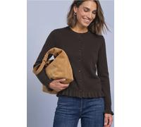 Cardigan mit Rundhals und Rüschendetails