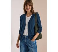 Cardigan CECIL, Damen, Gr. XS (36), moonlight blau, Web, 60% Baumwolle, 40% Viskose, unifarben, comfort fit normal, V-Ausschnitt, Rippbündchen, Strickjacken, im soften Baumwoll-Mix (11719308-XS) moonl