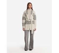 Cardigan Mit Zopfmuster Und Jacquardverarbeitung Aus Kaschmir Ultrasoft Weiß S