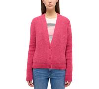 Cardigan MUSTANG "Style Sedalia", Damen, Gr. XL, rot (rasperry sorbet), Strick, Obermaterial: 64% Polyacryl, 16% Polyester, 15% sonstige Fasern, 5% Wolle, meliert, relaxed fit taillenbedeckt, V-Aussch
