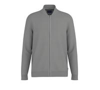 Cardigan OLYMP "Casual", Herren, Gr. M, grau, Strick, Obermaterial: 89% Baumwolle, 11% Polyamid, unifarben, regular fit normal, Rundhals, Rippstrickbündchen, Strickjacken, Baumwollmix, Rippkragen, Reg