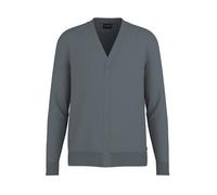 Cardigan OLYMP "Casual Strick", Herren, Gr. M, silbergrau, Feinstrick, Obermaterial: 100% Schurwolle, unifarben, normal, V-Ausschnitt, Strickbund, Strickjacken, aus weicher Merinowolle (73278824-M) si