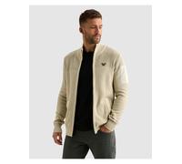 Cardigan PME LEGEND, Herren, Gr. L, beige (bone weiß), Strick, Obermaterial: 100% Baumwolle, unifarben, regular fit hüftlang, Rundhals, Rippstrickbündchen, Strickjacken, mit markanter Struktur, Baumwo