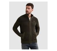 Cardigan PME LEGEND, Herren, Gr. M, grün (beluga), Strick, Obermaterial: 100% Baumwolle, unifarben, regular fit hüftlang, Rundhals, Rippstrickbündchen, Strickjacken, mit markanter Struktur, Baumwolle,
