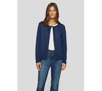 Cardigan RABE, Damen, Gr. 38, blau (pazifik), Strick, Obermaterial: 51% Baumwolle, 49% Polyacryl, unifarben, gerade hüftbedeckend, Rundhals, Bündchen, Strickjacken, Strickjacke ohne Verschluss / Rundh