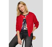 Cardigan RABE, Damen, Gr. 38, rot (mohn), Strick, Obermaterial: 51% Baumwolle, 49% Polyacryl, unifarben, gerade hüftbedeckend, Rundhals, Bündchen, Strickjacken, Strickjacke ohne Verschluss / Rundhals