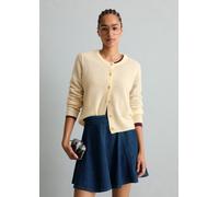Cardigan MARC O'POLO DENIM "aus Bou arn", Damen, Gr. S, beige (weiß blush), Obermaterial: 78% Schurwolle, 22% Polyamid, unifarben, regular fit, Rundhals, Rippbündchen, Strickjacken (97388912-S) we