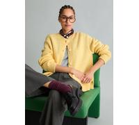 Cardigan MARC O'POLO DENIM "aus kuscheligem Schurwolle-Alpaka-Mix", Damen, Gr. XXL, gelb (medium gelb melange), Obermaterial: 63% Schurwolle, 16% Polyamid, 11% Alpaka, 10% Polyacryl., unifarben, overs