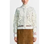 Cardigan RICHROYAL, Damen, Gr. S, pearl weiß, Strick, Obermaterial: 77% Polyamid, 21% Polyacryl, 2% Elasthan, Rundhals, Strickjacken, mit Mesh Embro (60862450-S) pearl weiß