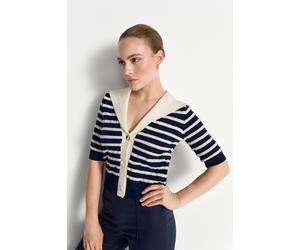 Cardigan RICHROYAL, Herren, Gr. XS, midnight blau, Strick, Obermaterial: 56% Viskose, 24% Polyester, 13% Baumwolle, 7% Polyamid, gestreift, regular fit taillenbedeckt, V-Ausschnitt, eingesetzt Rippbün