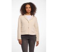 Cardigan RINO & PELLE "BOBIEN", Damen, Gr. 42, birch, Web, Obermaterial: 52% Polyester, 48% Nylon, unifarben, körpernah hüftlang, tiefer V-Ausschnitt, Strickjacken, mit Reverskragen und Knopfverschlus