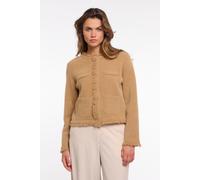 Cardigan RINO & PELLE "VANNA", Damen, Gr. S (36), burlywood, Web, Obermaterial: 69% Polyamid, 23% Polyester, 8% Viskose, unifarben, lässig geschnitten hüftbedeckend, Rundhals, Strickjacken, Kuschelfle