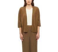 Cardigan S.OLIVER, Damen, Gr. 36, teak braun, Strick, Obermaterial: 100% Baumwolle, unifarben, normal hüftbedeckend, Rundhals, gewellter Abschluss, Strickjacken, 3/4-Arm Sommer-Strickjacke ohne Versch