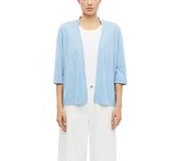 Cardigan S.OLIVER, Damen, Gr. 38, coastal blau, Strick, Obermaterial: 100% Baumwolle, unifarben, normal hüftbedeckend, Rundhals, gewellter Abschluss, Strickjacken, 3/4-Arm Sommer-Strickjacke ohne Vers