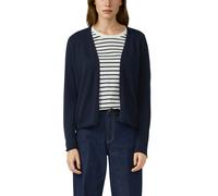 Cardigan S.OLIVER, Damen, Gr. 42, blau (navy), Feinstrick, Obermaterial: 50% Baumwolle, 50% Viskose, unifarben, tailliert hüftbedeckend, V-Ausschnitt, Strickjacken, ohne Verschluss und mit V-Ausschnit