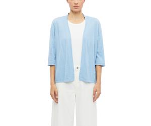 Cardigan S.OLIVER, Damen, Gr. 42, coastal blau, Strick, Obermaterial: 100% Baumwolle, unifarben, normal hüftbedeckend, Rundhals, gewellter Abschluss, Strickjacken, 3/4-Arm Sommer-Strickjacke ohne Vers