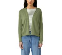 Cardigan S.OLIVER, Damen, Gr. 42, khaki, Feinstrick, Obermaterial: 50% Baumwolle, 50% Viskose, unifarben, tailliert hüftbedeckend, V-Ausschnitt, Strickjacken, ohne Verschluss und mit V-Ausschnitt (475