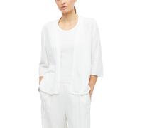 Cardigan S.OLIVER, Damen, Gr. 42, weiß, Strick, Obermaterial: 100% Baumwolle, unifarben, normal hüftbedeckend, Rundhals, gewellter Abschluss, Strickjacken, 3/4-Arm Sommer-Strickjacke ohne Verschluss (
