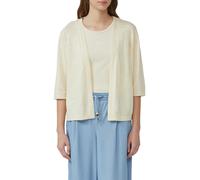 Cardigan S.OLIVER, Damen, Gr. 44, beige (light sand), Feinstrick, Obermaterial: 100% Baumwolle, unifarben, tailliert hüftbedeckend, V-Ausschnitt, Strickjacken Cardigan, ohne Verschluss und 3/4-Arm (64