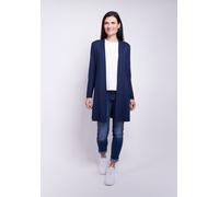 Cardigan SEIDEL MODEN, Damen, Gr. 36, blau (navy), Jersey, Obermaterial: 95% Viskose, 5% Elasthan, unifarben, normal hüftbedeckend, Rundhals, abgesteppt, Strickjacken Cardigan, ohne Verschluss und aus