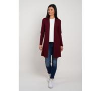 Cardigan SEIDEL MODEN, Damen, Gr. 48, rot (bordeaux,48), Jersey, Obermaterial: 95% Viskose, 5% Elasthan, unifarben, normal hüftbedeckend, Rundhals, abgesteppt, Strickjacken, ohne Verschluss und aus Vi