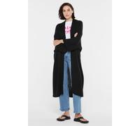 Cardigan SENSES.THE LABEL, Damen, Gr. M/L, schwarz, Material: 55% Polyacryl, 38% Polyamid, 7% Wolle, unifarben, regular fit lang, eingesetzt Rippbündchen, Strickjacken, aus Feinstrick (30722327-ML) sc